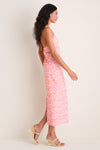 Light Pink & Orange Eyelet Hailey Halter Midi Dress