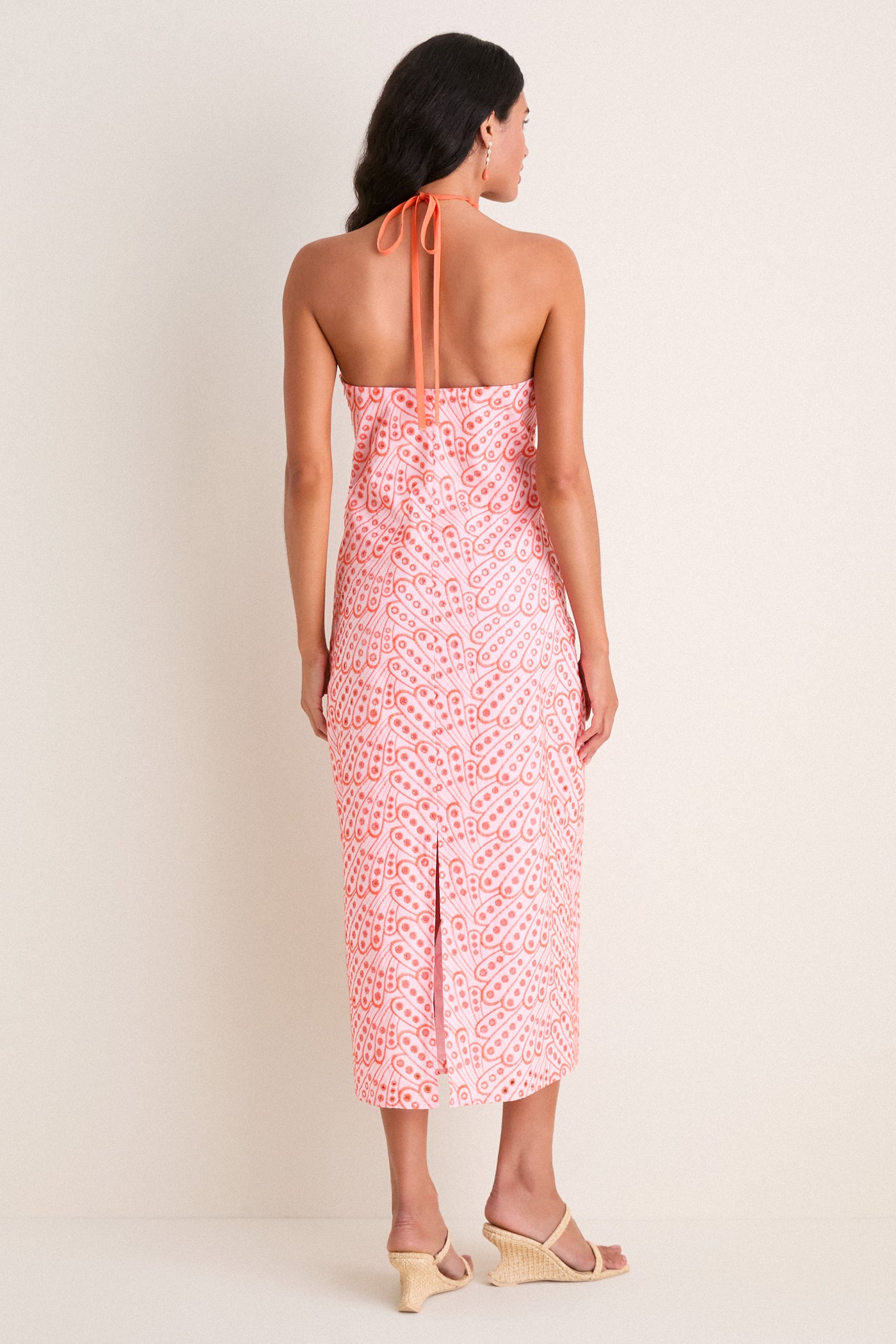 halter light pink dress A-Line Halter Backless Light Pink Chiffon Beach Wedding Dress TN253 US12 / Pink main image 0