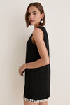 Black & Puka Shell Trim Solene Mini Dress