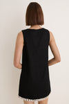 Black & Puka Shell Trim Solene Mini Dress