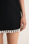 Black & Puka Shell Trim Solene Mini Dress