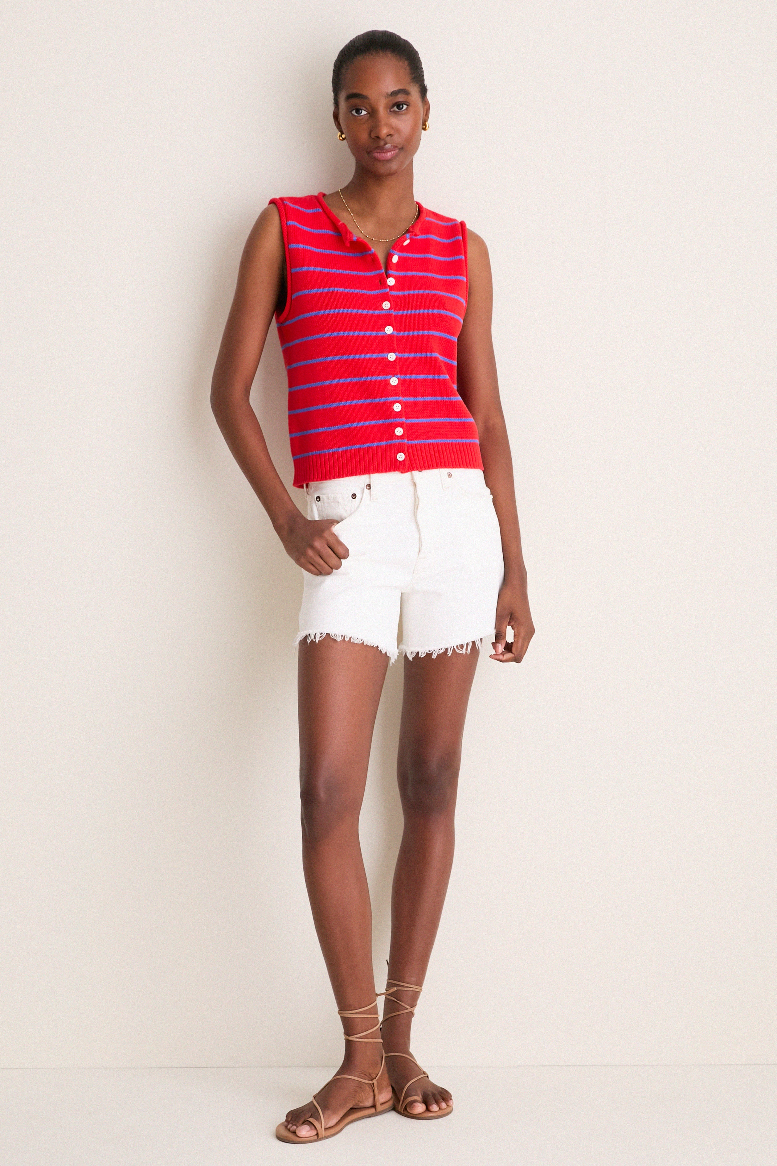 Scarlett and Cobalt Taylor Striped Sweater Vest | Alex Mill