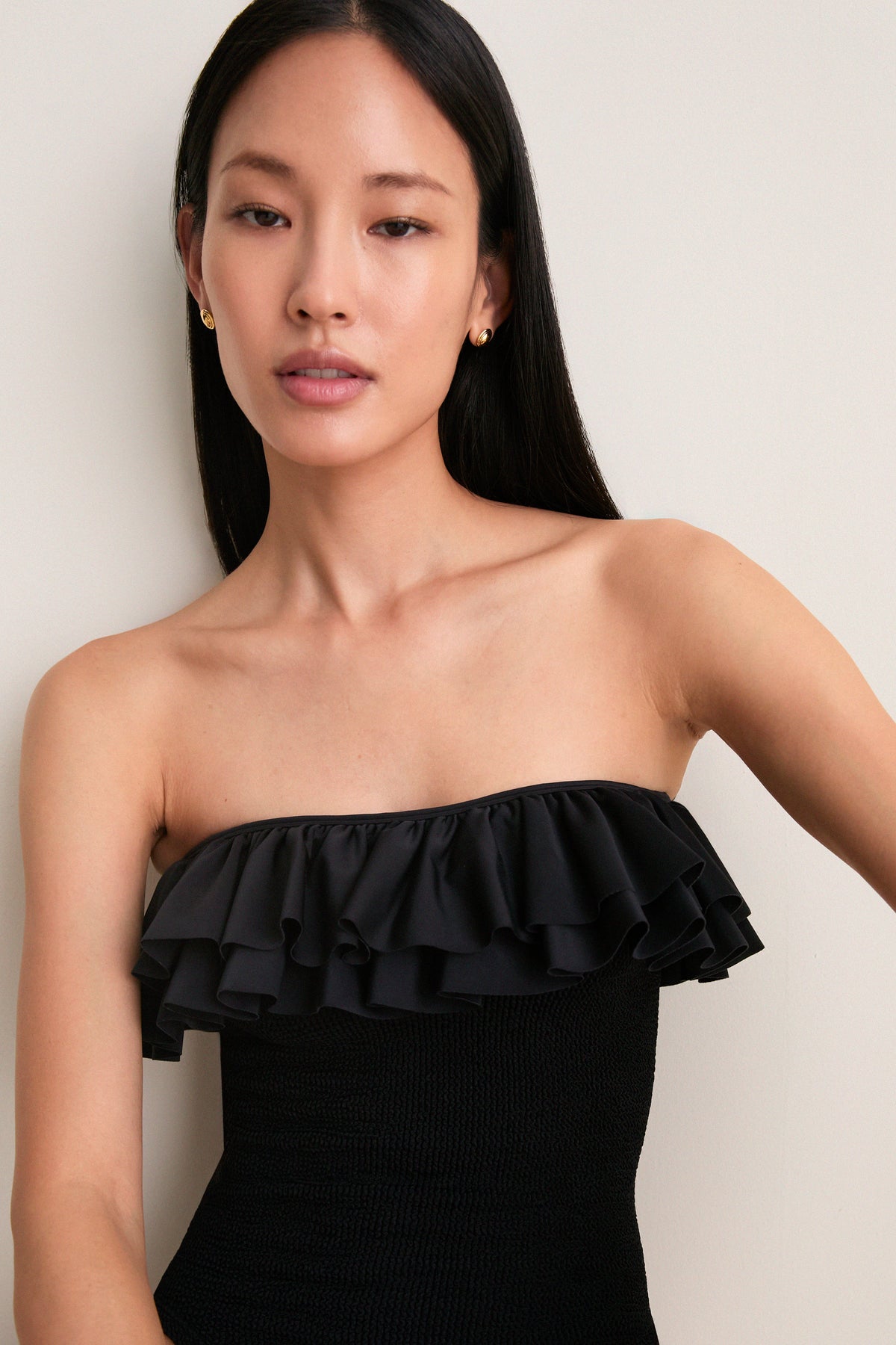 Black Ruffle Eloise One Piece
