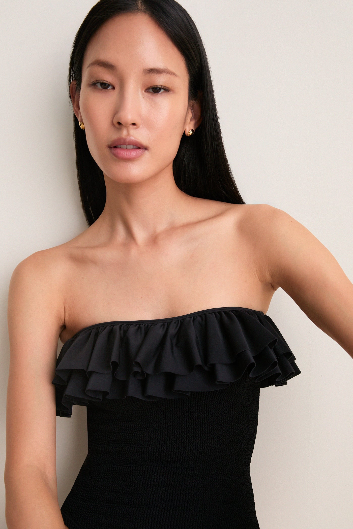 Black Ruffle Eloise One Piece