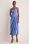 Bluebell Faille Scoop Neck Bubble Dress
