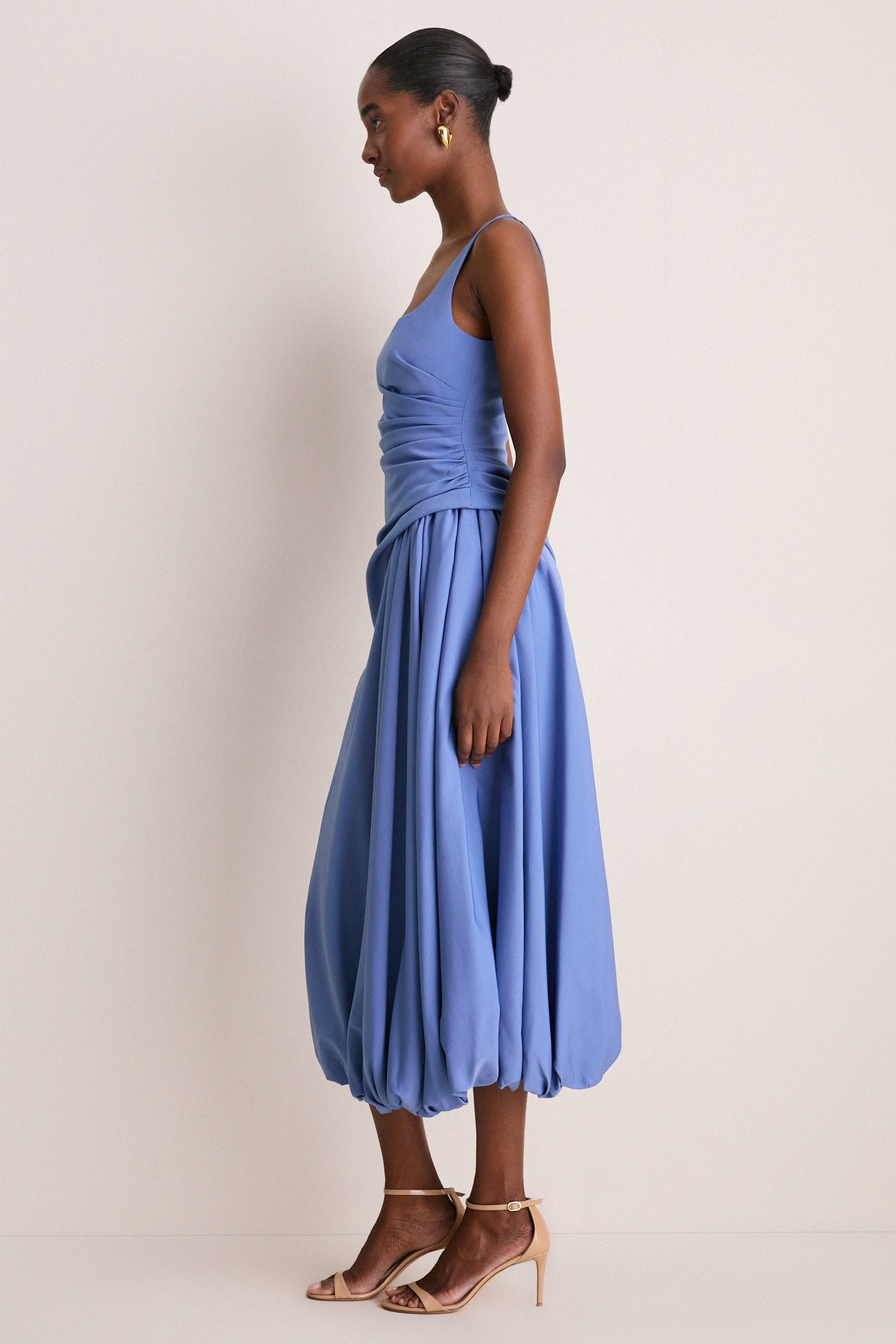 Lela Rose Bluebell Faille Scoop Neck Bubble Dress Bluebell / 2 Lela Rose Bluebell Faille Scoop Neck Bubble Dress Bluebell / 2