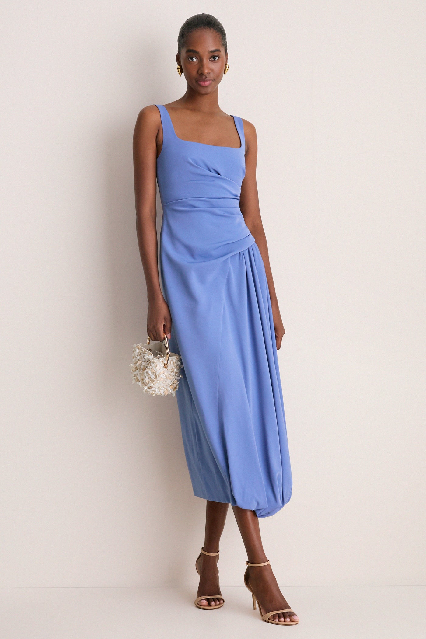 Lela Rose Bluebell Faille Scoop Neck Bubble Dress Bluebell / 2 Lela Rose Bluebell Faille Scoop Neck Bubble Dress Bluebell / 2