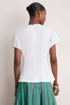 White Cotton Poplin Bubble Sleeve Top