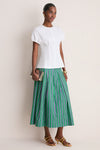White Cotton Poplin Bubble Sleeve Top