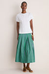 White Cotton Poplin Bubble Sleeve Top
