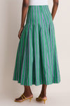 Fern Multi Striped Cotton Full Midi Skirt