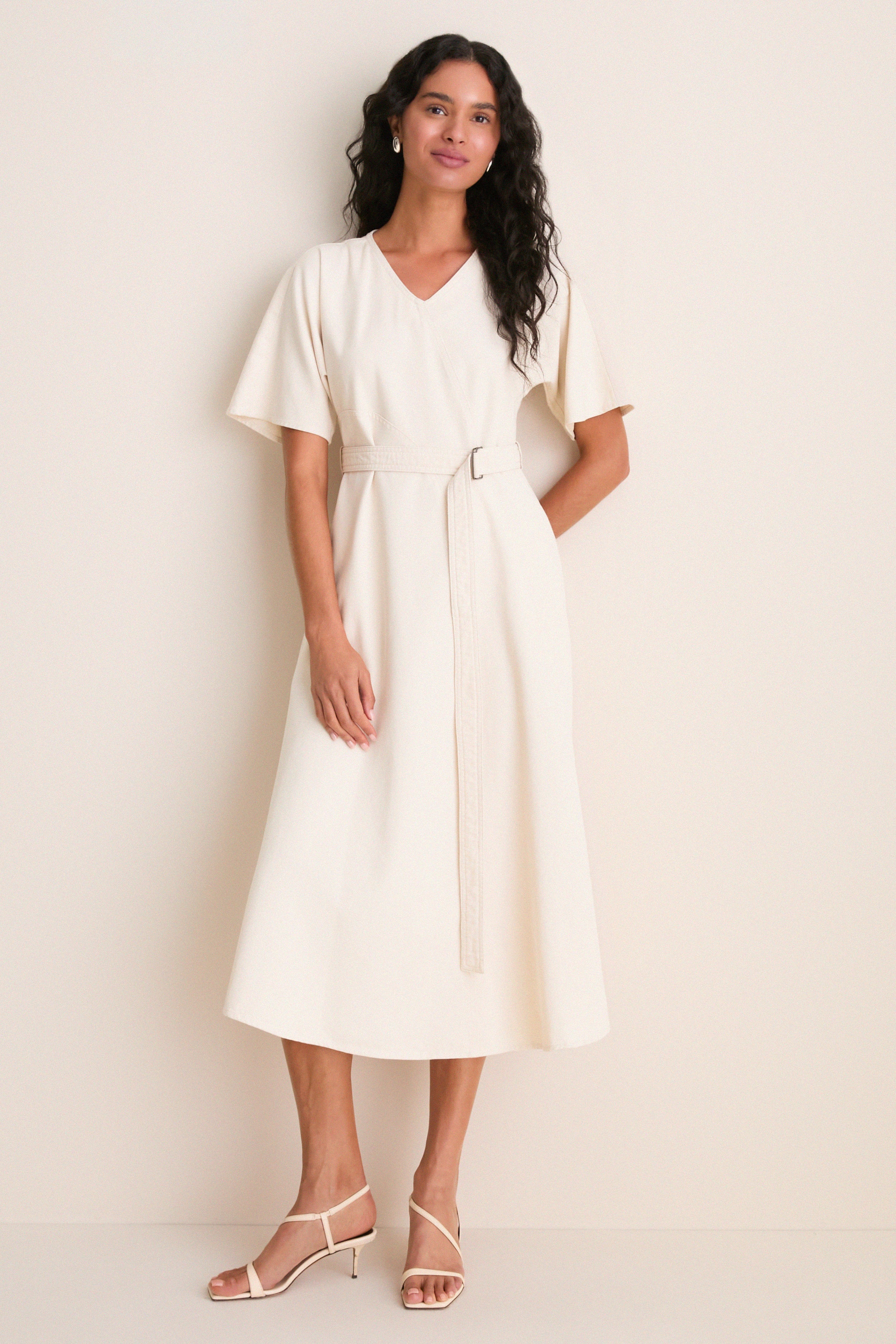 Ecru Caladio Midi Dress