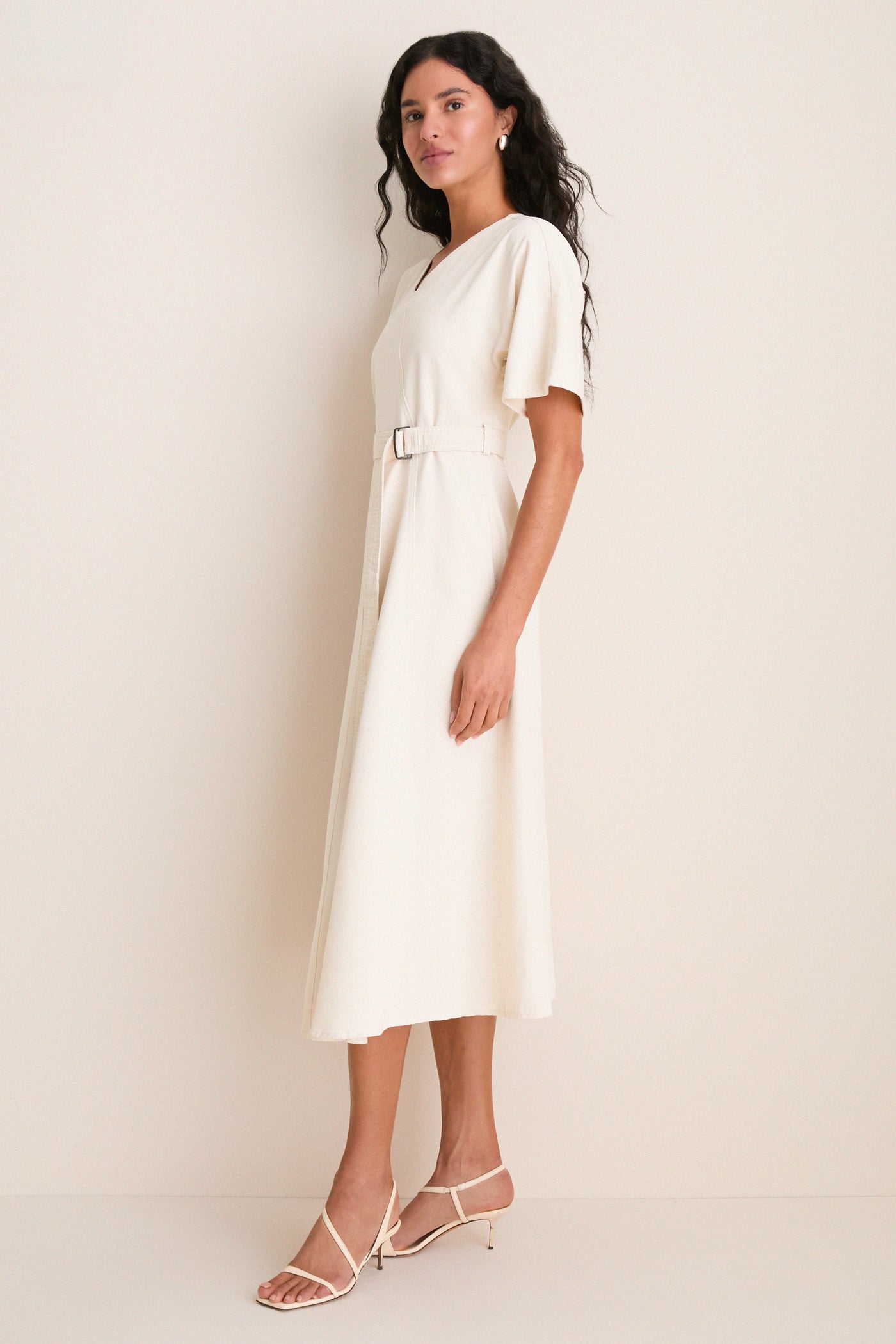 Ecru Caladio Midi Dress