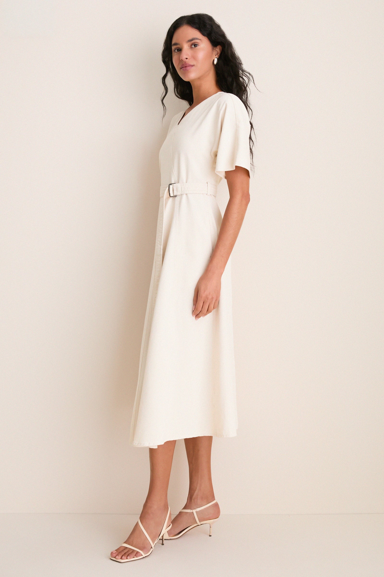 Ecru Caladio Midi Dress