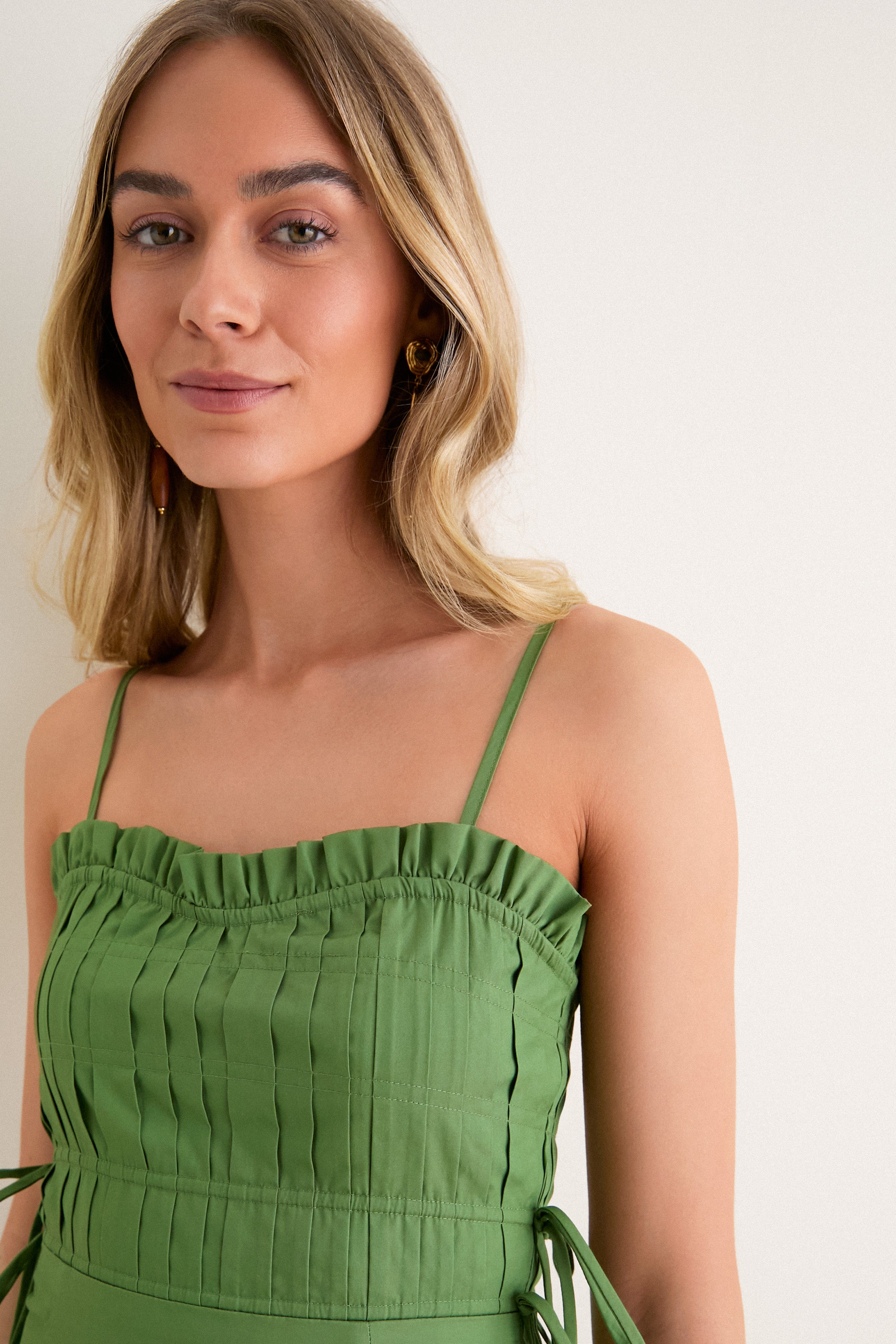 Green Tie Midi Dress
