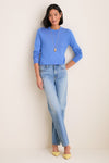 Allure Blue Cashmere Silk Long Sleeve Katie Tee