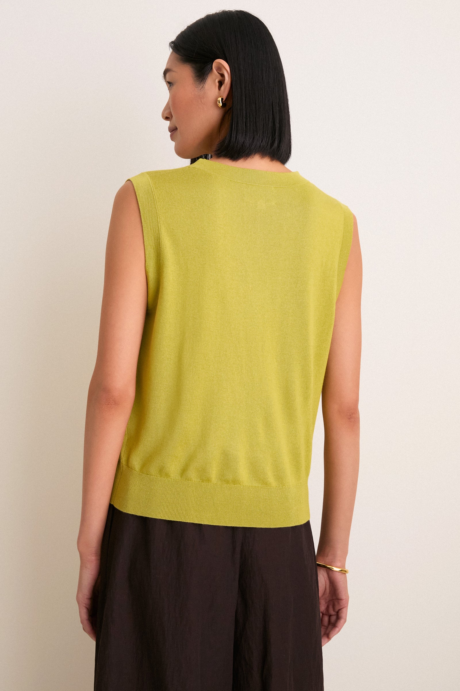 Pear Cashmere Silk Sleeveless Ava Shell