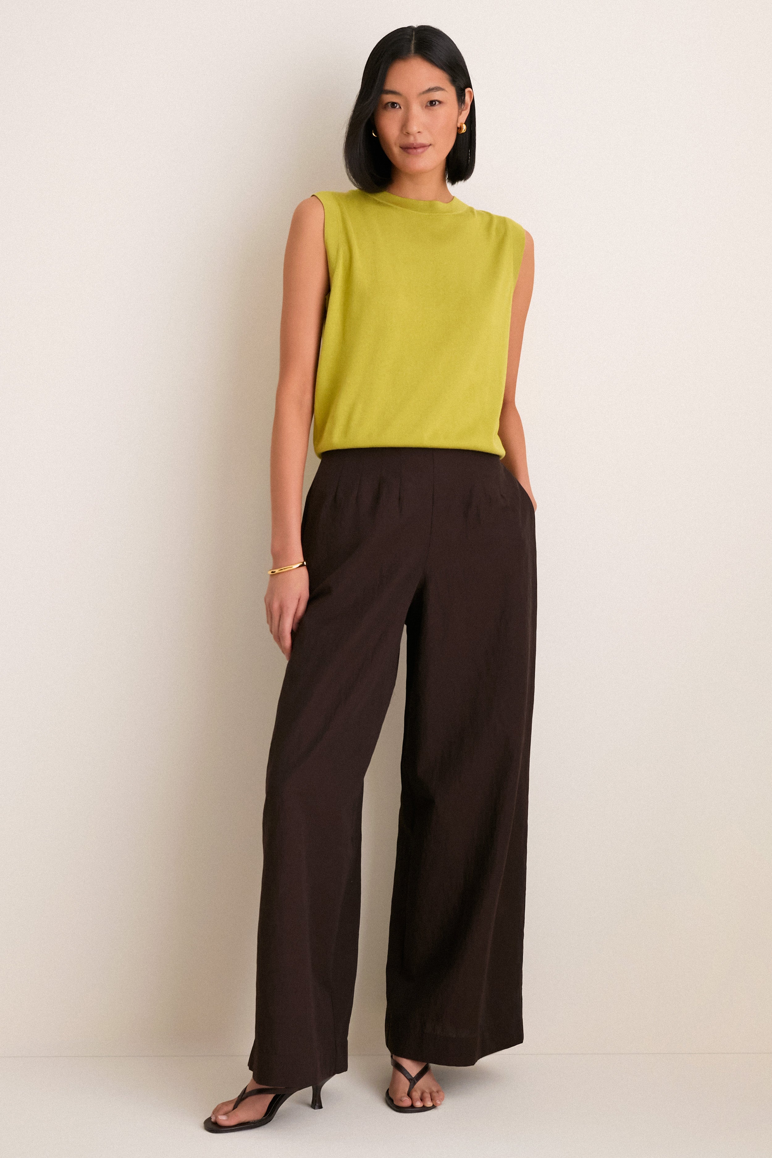 Pear Cashmere Silk Sleeveless Ava Shell