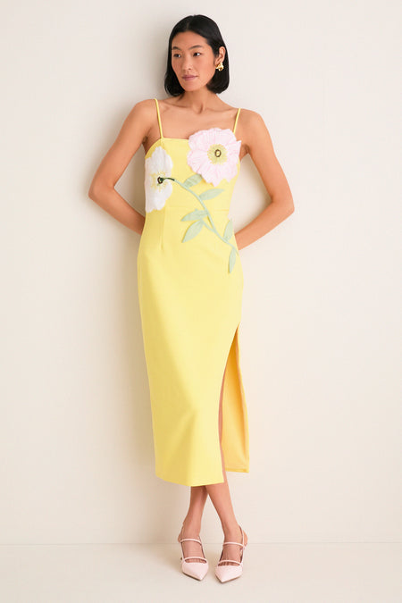 Yellow Hope Midi Dress