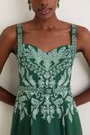 Miranda Dark Green Belt Buckles Maxi Dress