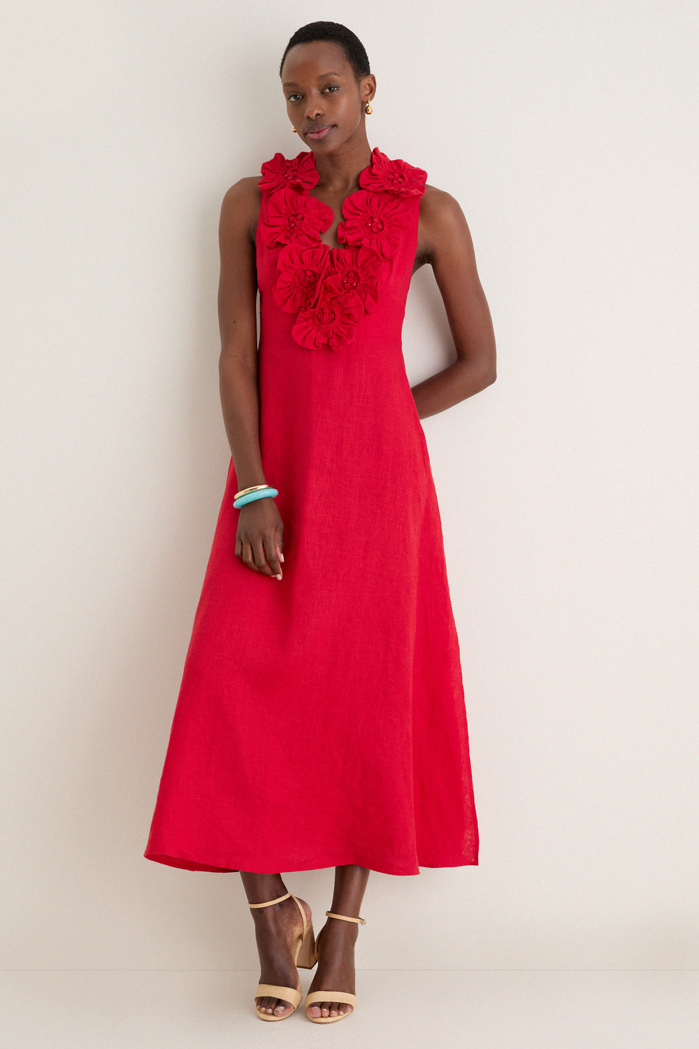 Red Sleeveless Midi Dress | Farm Rio Red Sleeveless Midi Dress | Farm Rio