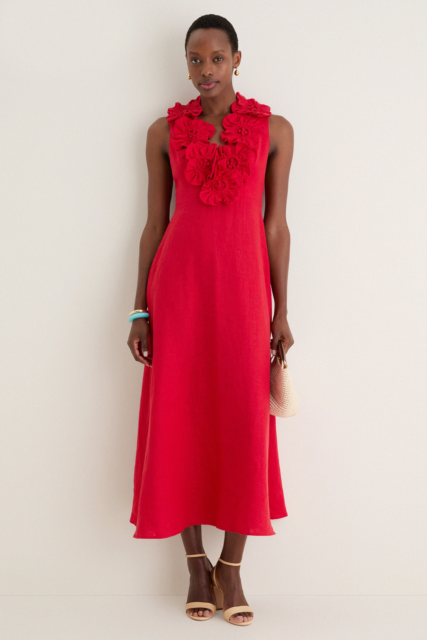Red Sleeveless Midi Dress | Farm Rio Red Sleeveless Midi Dress | Farm Rio