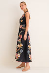 Maira Floral Dark Blue Midi Dress