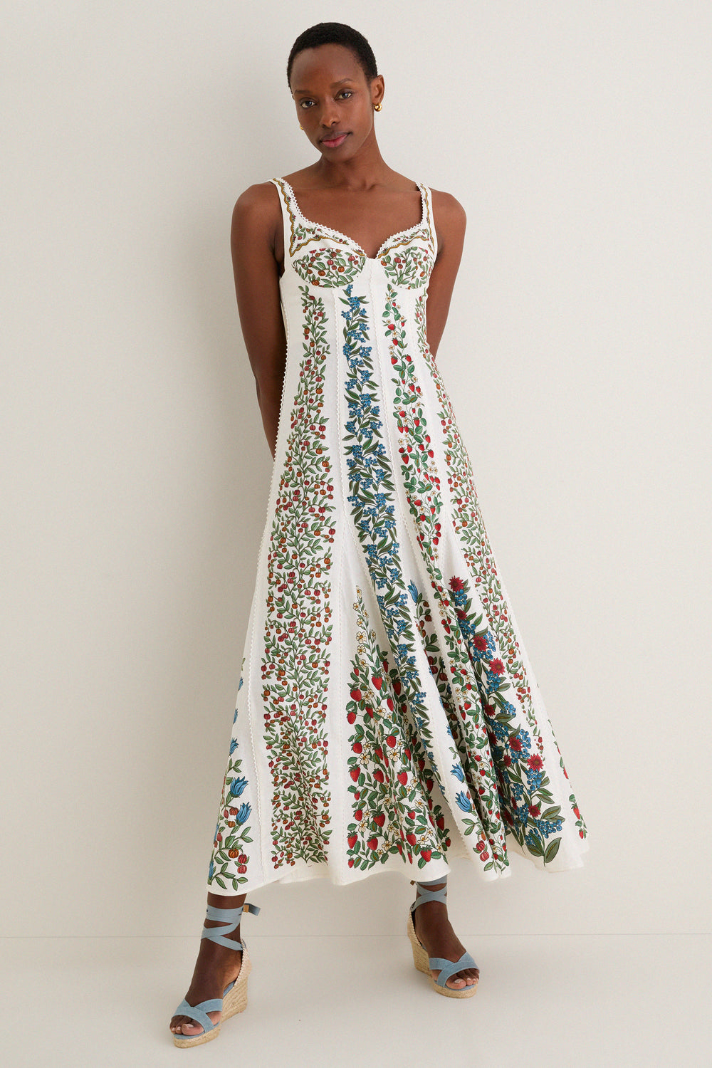 knee length dresses for ladies Forest Soul Off-White Maxi Dress – FARM Rio main image 0