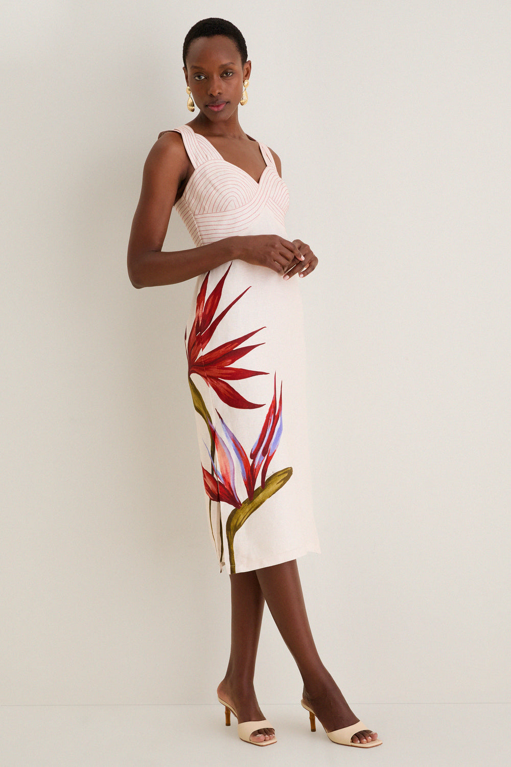 white christmas dresses Strelitzia Sand Midi Dress