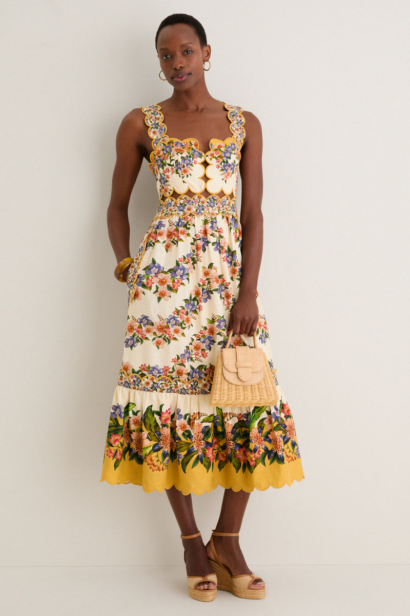 Hilo Stripes Sand Midi Dress