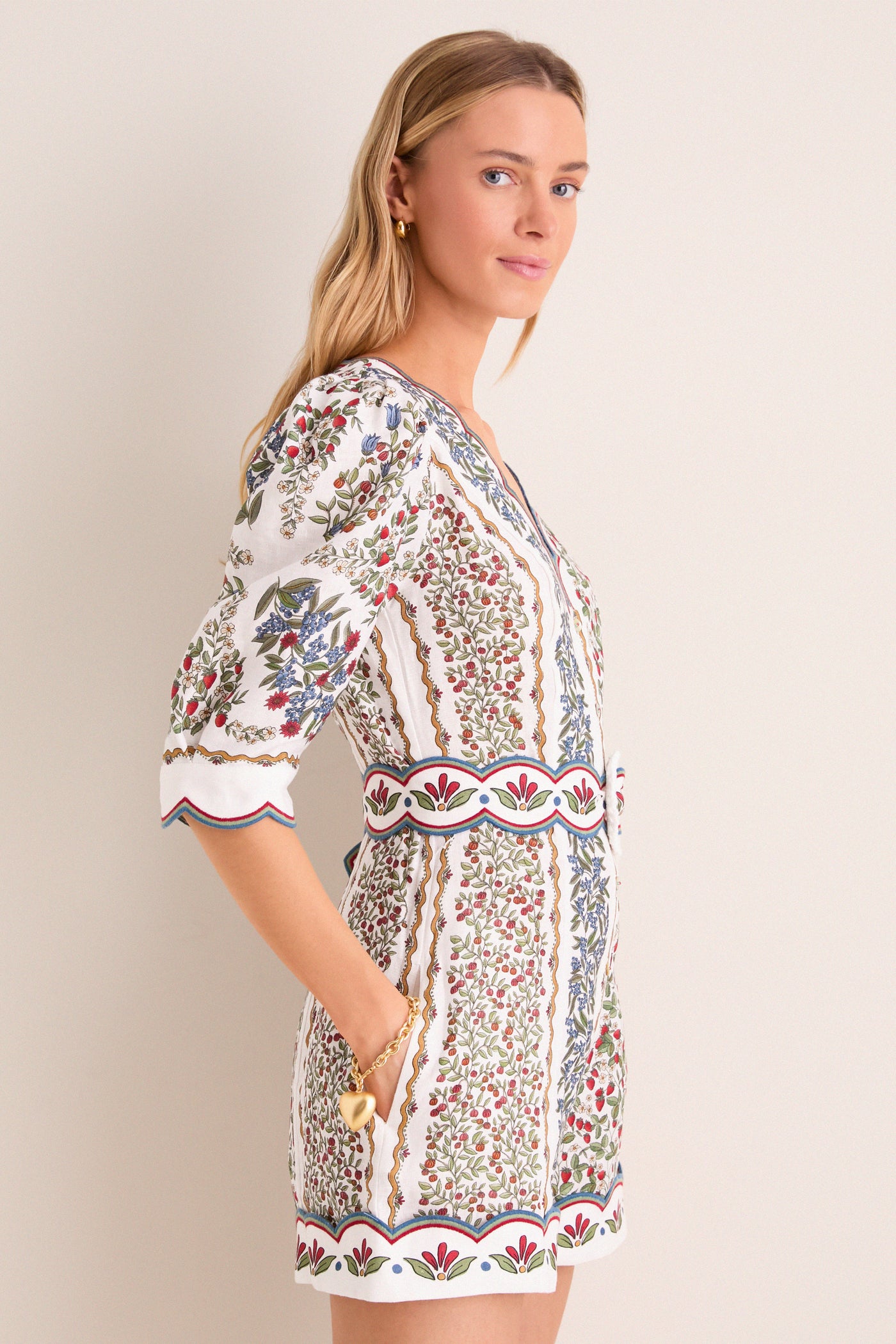 Fruit Beauty Off-White Romper