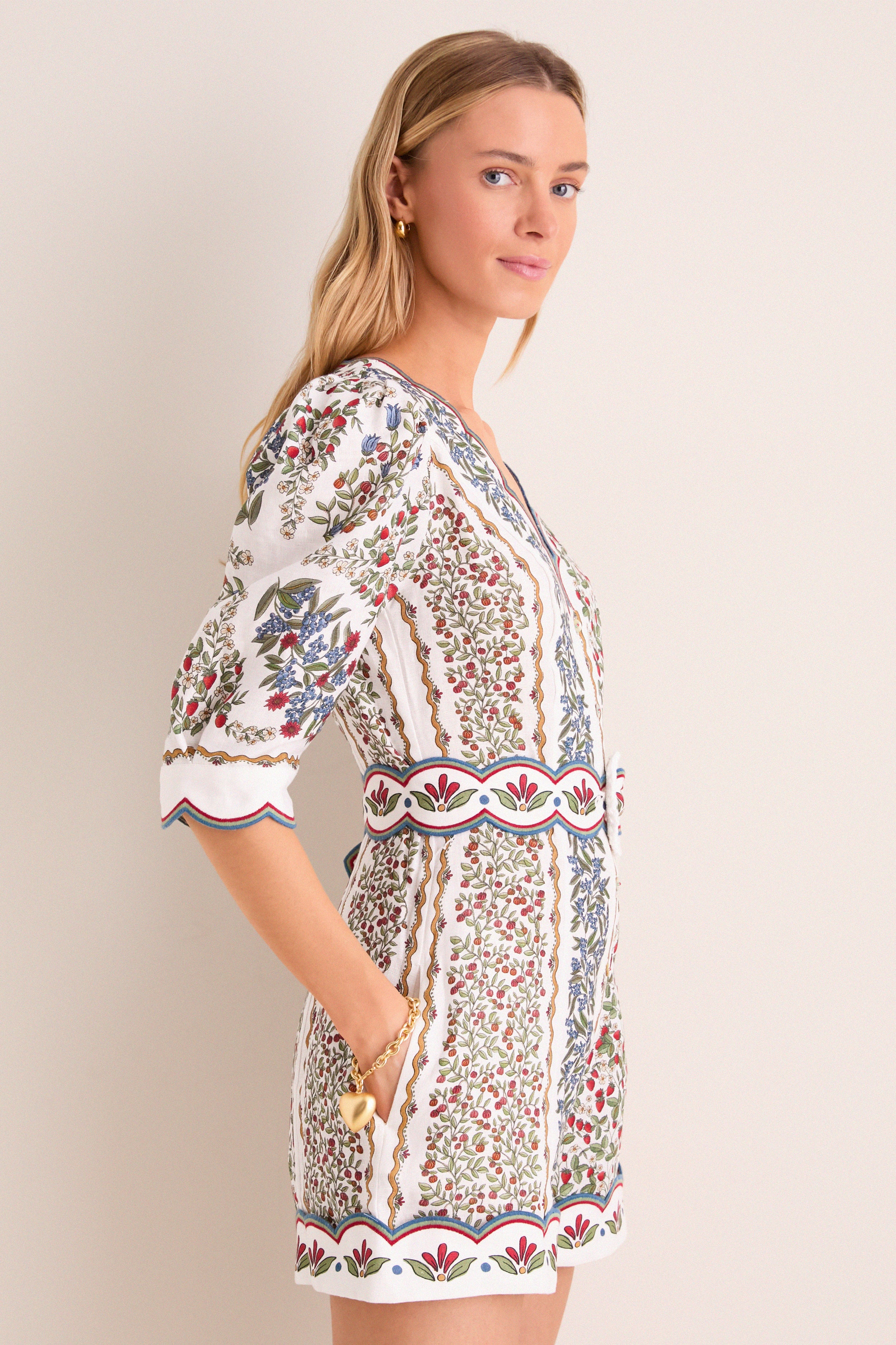 Fruit Beauty Off-White Romper