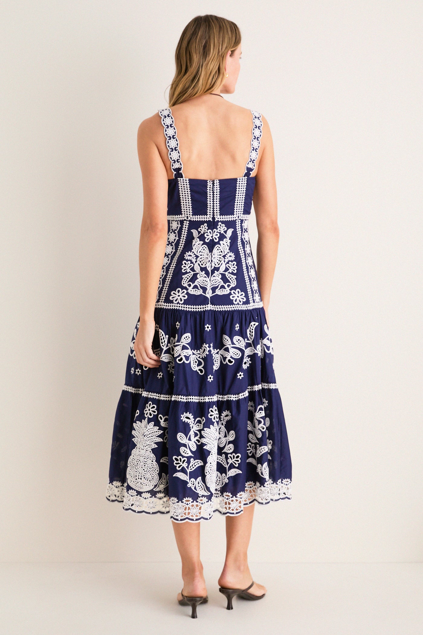 sachin and babi light blue dress Blue and White Richilieu Midi Dress