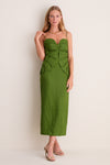 Green Monstera Leaf Maxi Dress