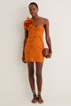 Orange Flower Mini Dress