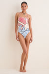 Navy Striped Off-White One Piece