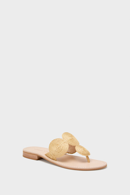 Natural Margo Flat Raffia Sandals
