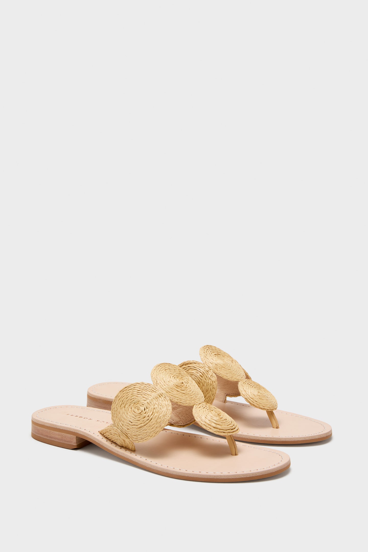 Natural Margo Flat Raffia Sandals