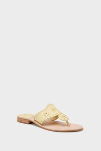 Pastel Yellow Jacks Flat Nappa Sandals