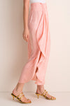 Peach Myanmar Silk Jacquard Midi Skirt