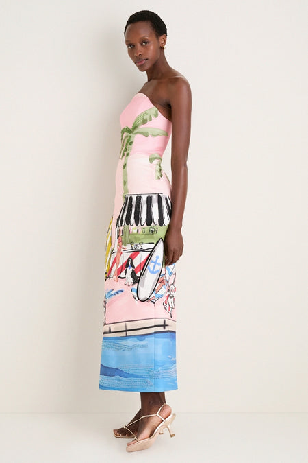 Riveria Print Ava Bustier Maxi Dress