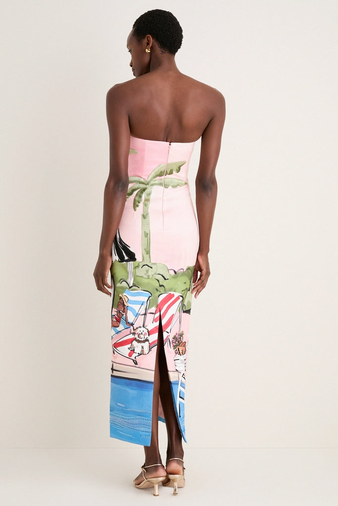 Riveria Print Ava Bustier Maxi Dress | Leo Lin