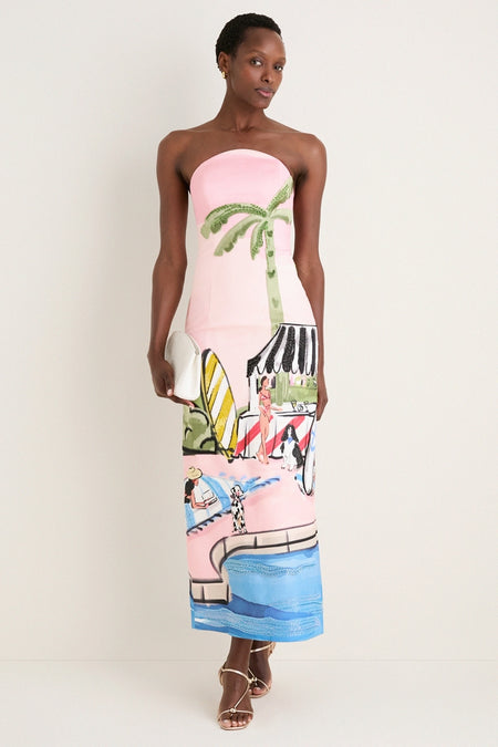 Riveria Print Ava Bustier Maxi Dress