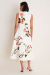 Snow Vine Print Cleo Applique Midi Dress