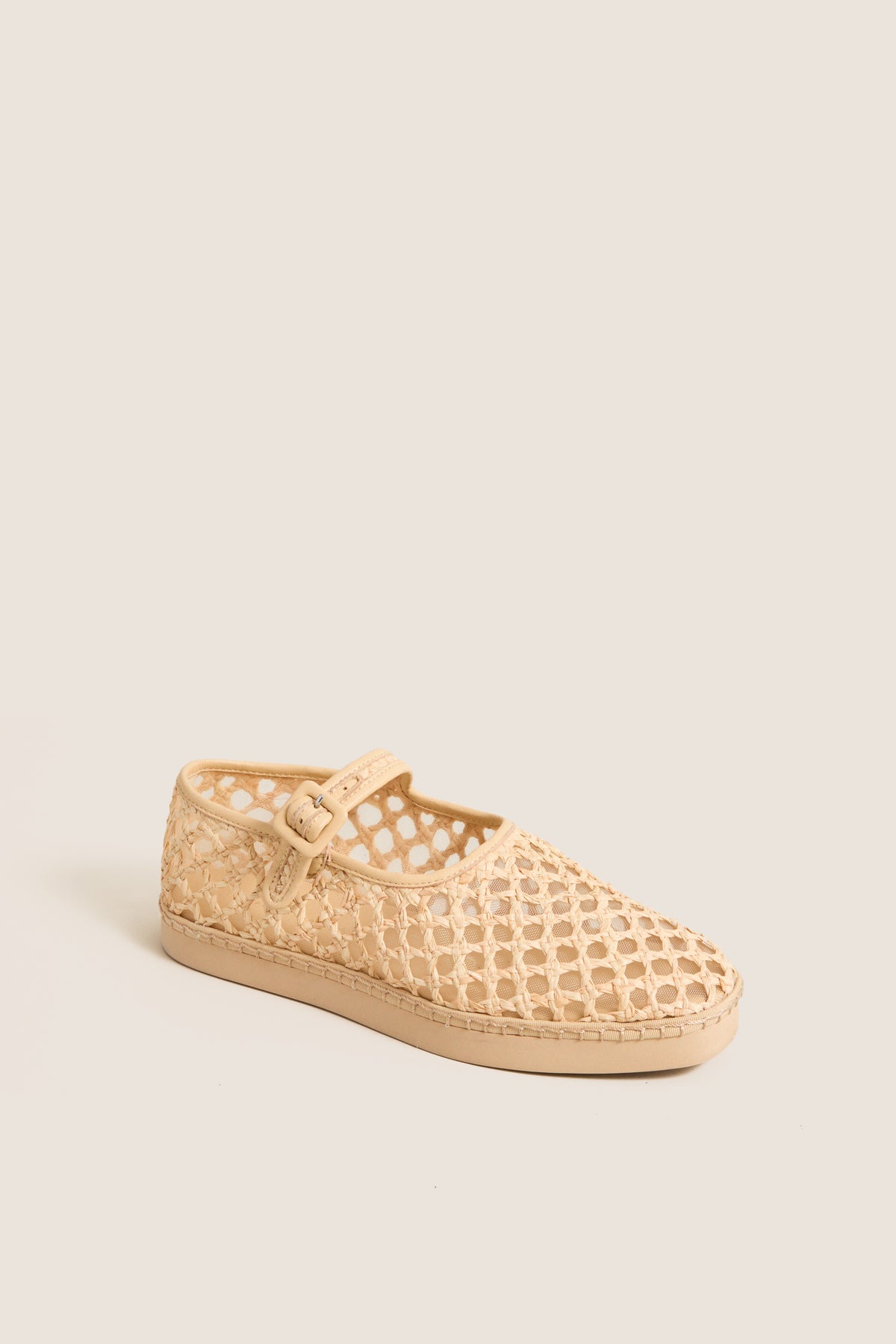 Natural Crochet Raffia Rita Flats