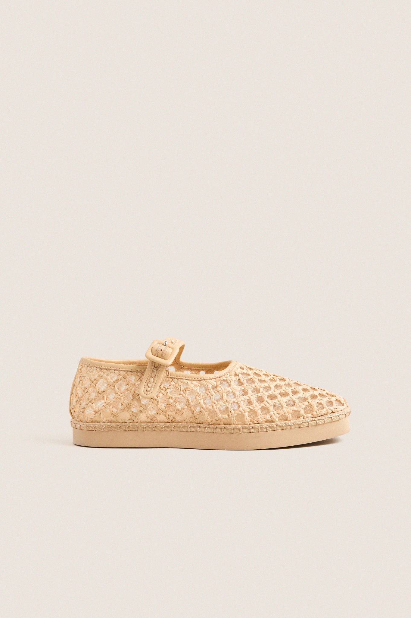 Natural Crochet Raffia Rita Flats