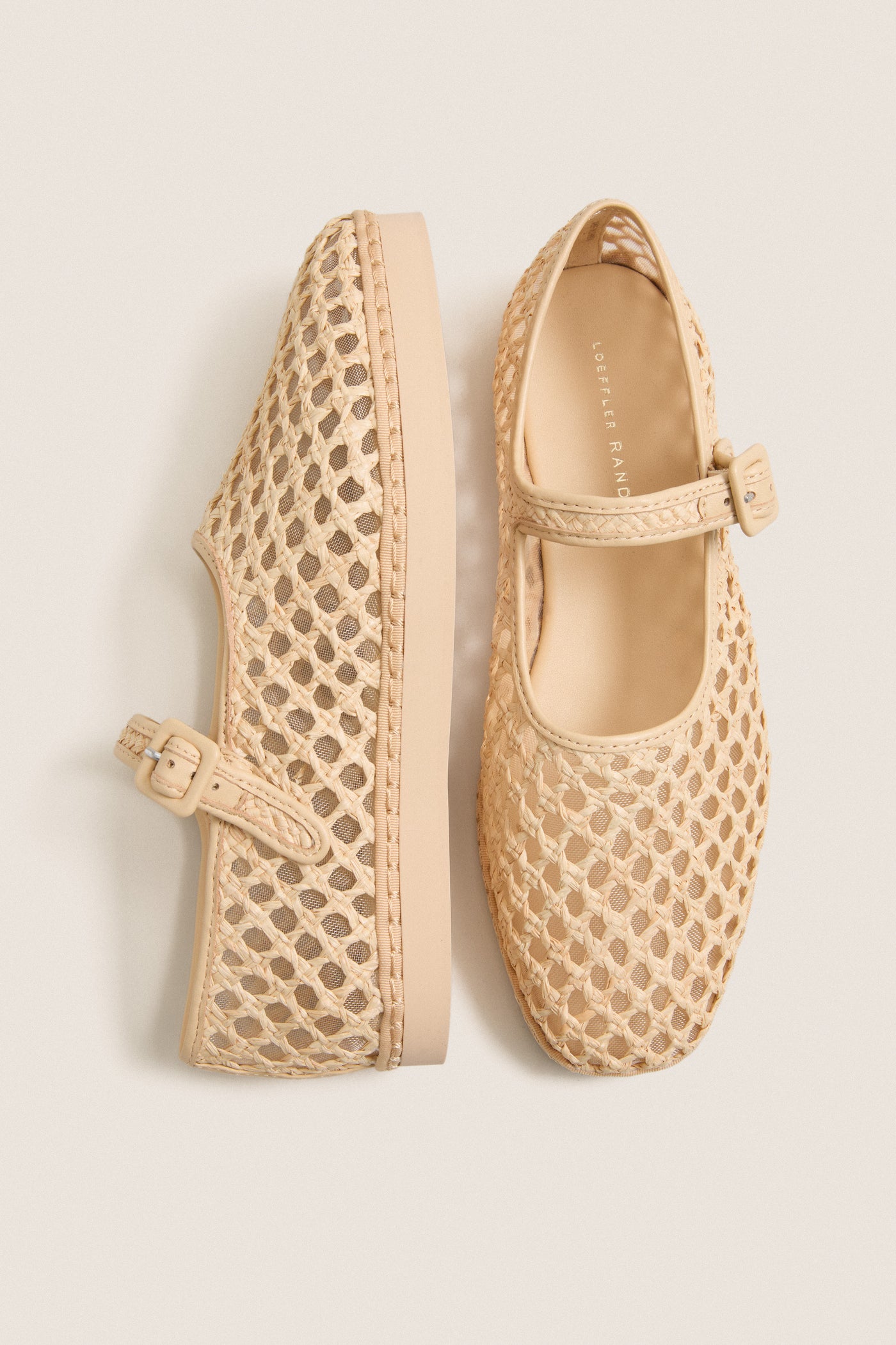 Natural Crochet Raffia Rita Flats