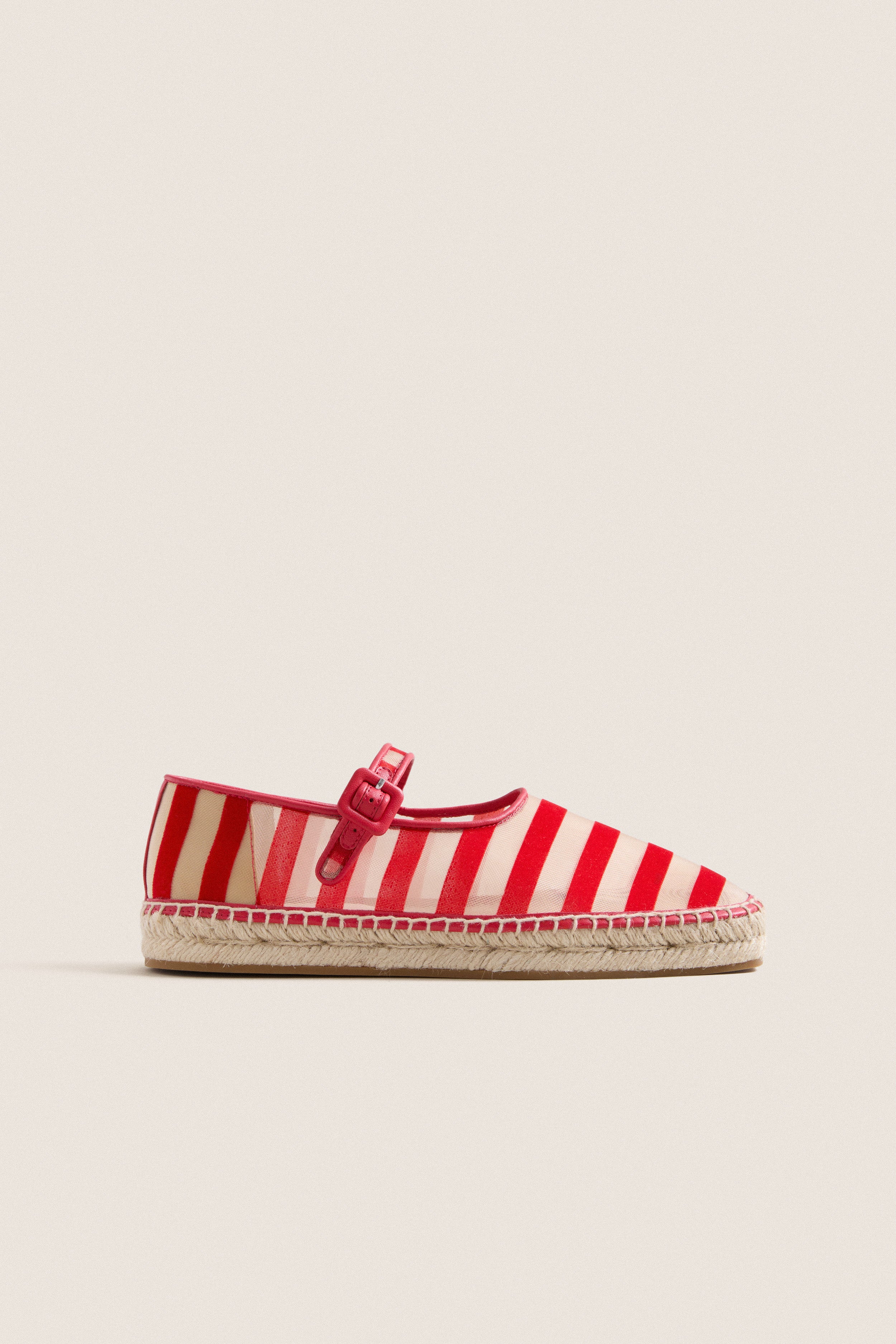 Red Caramel Rugby Stripe Clover Flats