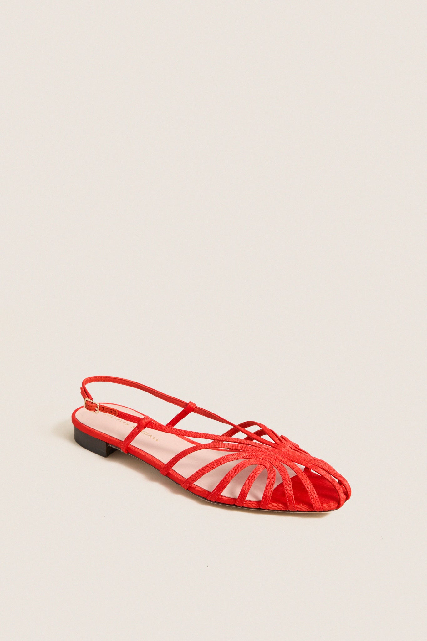strapless open back dress Red Moire Devon Flats