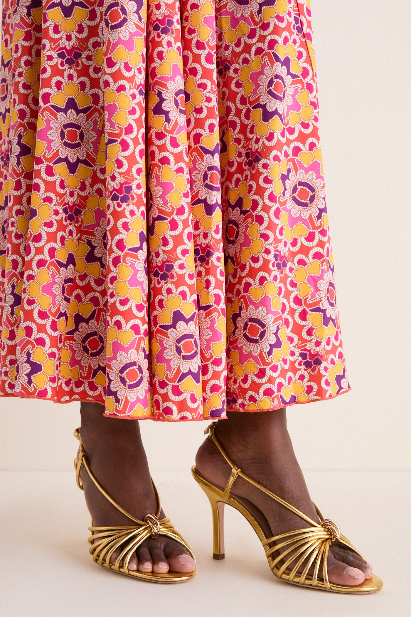 Gold Metallic Nappa Mareka Heels